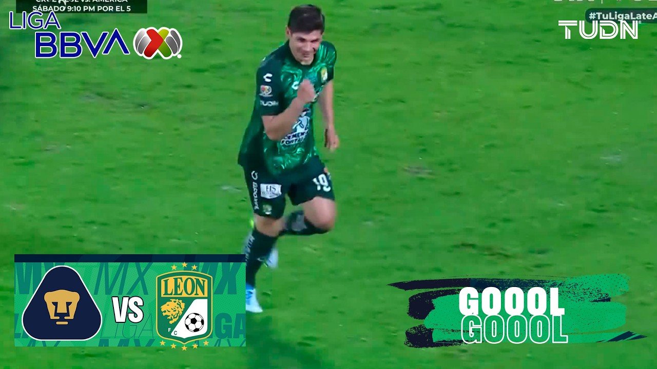 Pumas 1 - 1 León — 53' José Alvarado