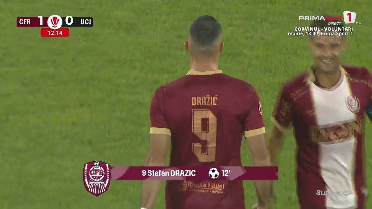 CFR Cluj 1 - 0 U. Cluj — 12' Stefan Dražić