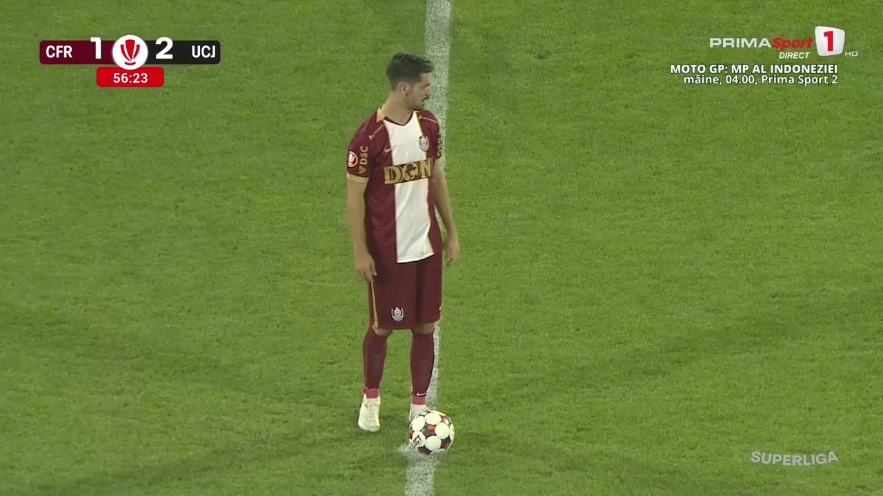 CFR Cluj 1 - 2 U. Cluj — 55' Oucasse Mendy