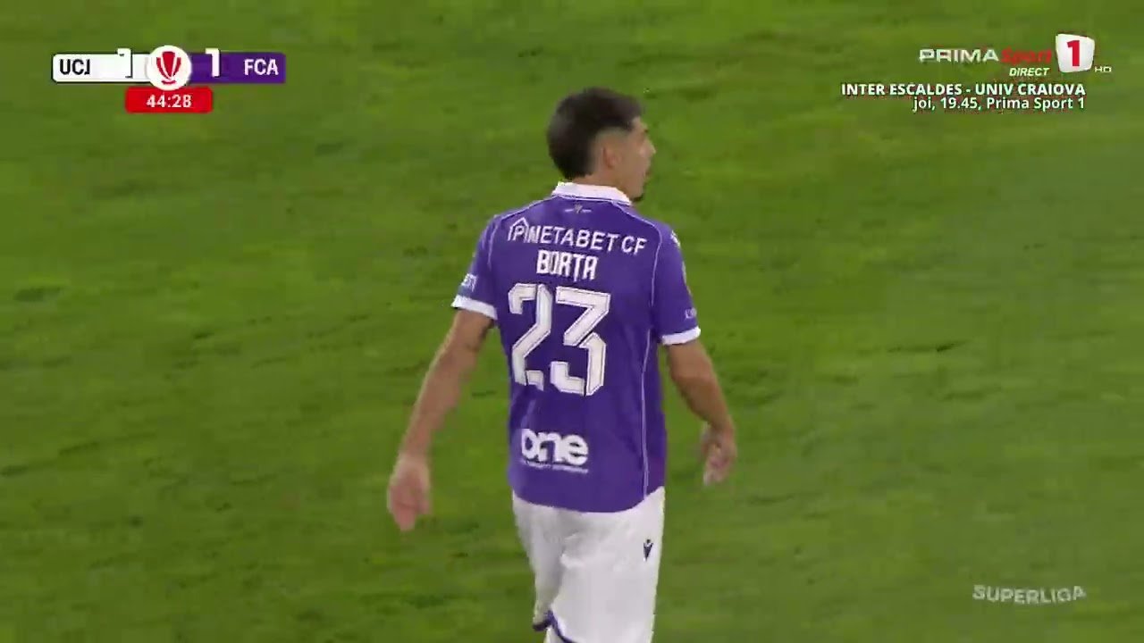 U. Cluj 2 - 1 Argeș Pitești — 44' Florin Borța, Own goal