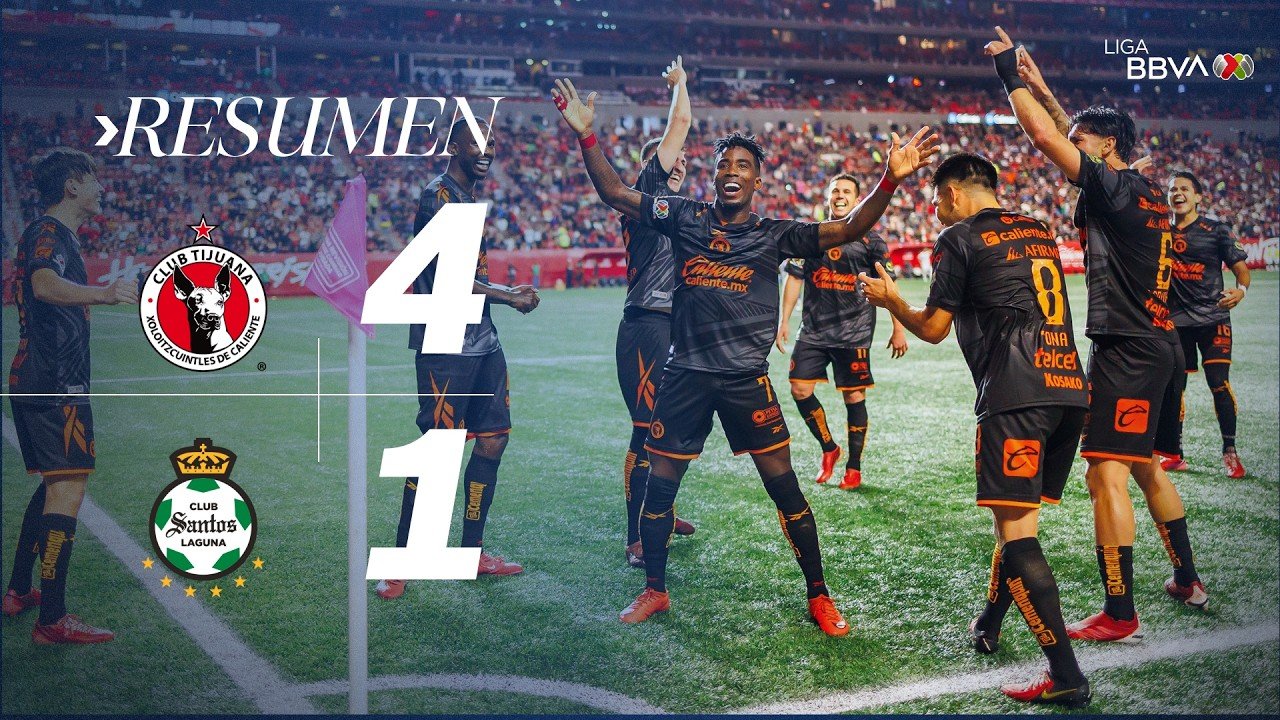 Club Tijuana beat Santos Laguna 4-1 at home in Liga MX