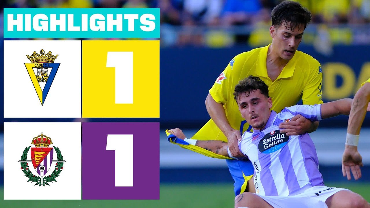 Cádiz 1 - 1 Real Valladolid — Full Highlights