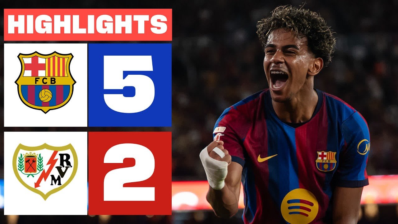 Barcelona 5 - 2 Rayo Vallecano — Full Highlights