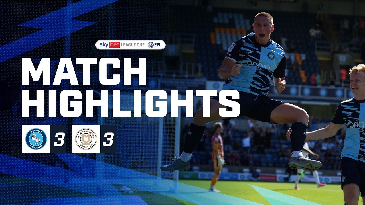 Wycombe 3 - 3 MK Dons — Full Highlights