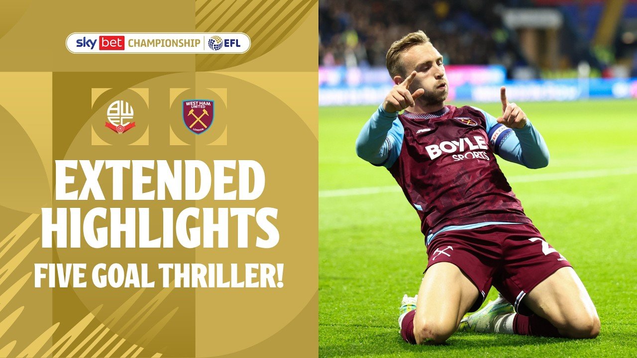 West Ham garante vitória fora de casa contra o Bolton com gol tardio de Bowen