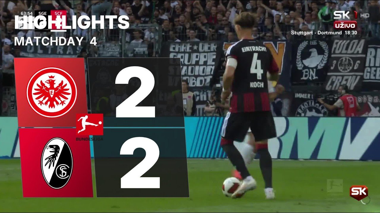 Frankfurt and Freiburg share four-goal draw