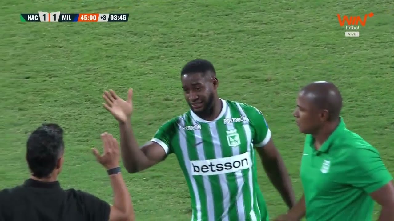 Atl. Nacional 1 - 1 Millonarios — 45'+3 Andres Reyes