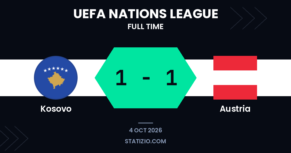 Kosovo and Austria share goals in Nations League draw