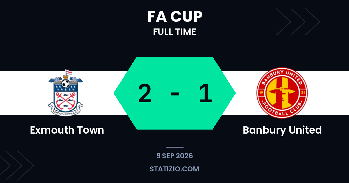 Exmouth Town vence o Banbury United na eliminatória da FA Cup