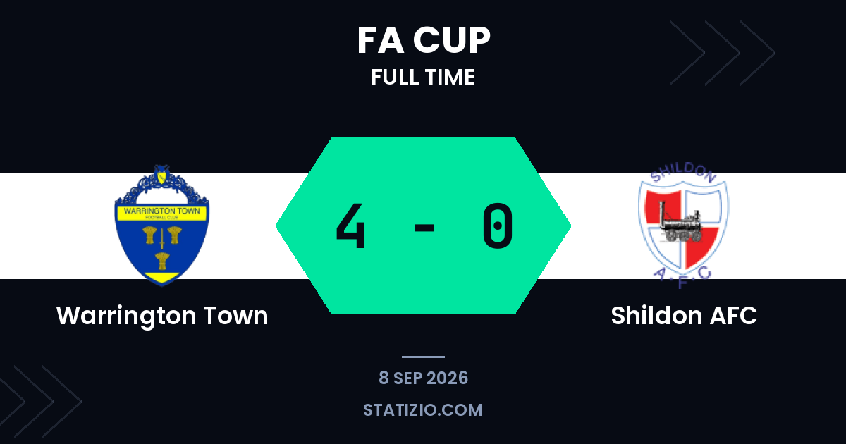 Warrington Town thrash Shildon in FA Cup qualifier