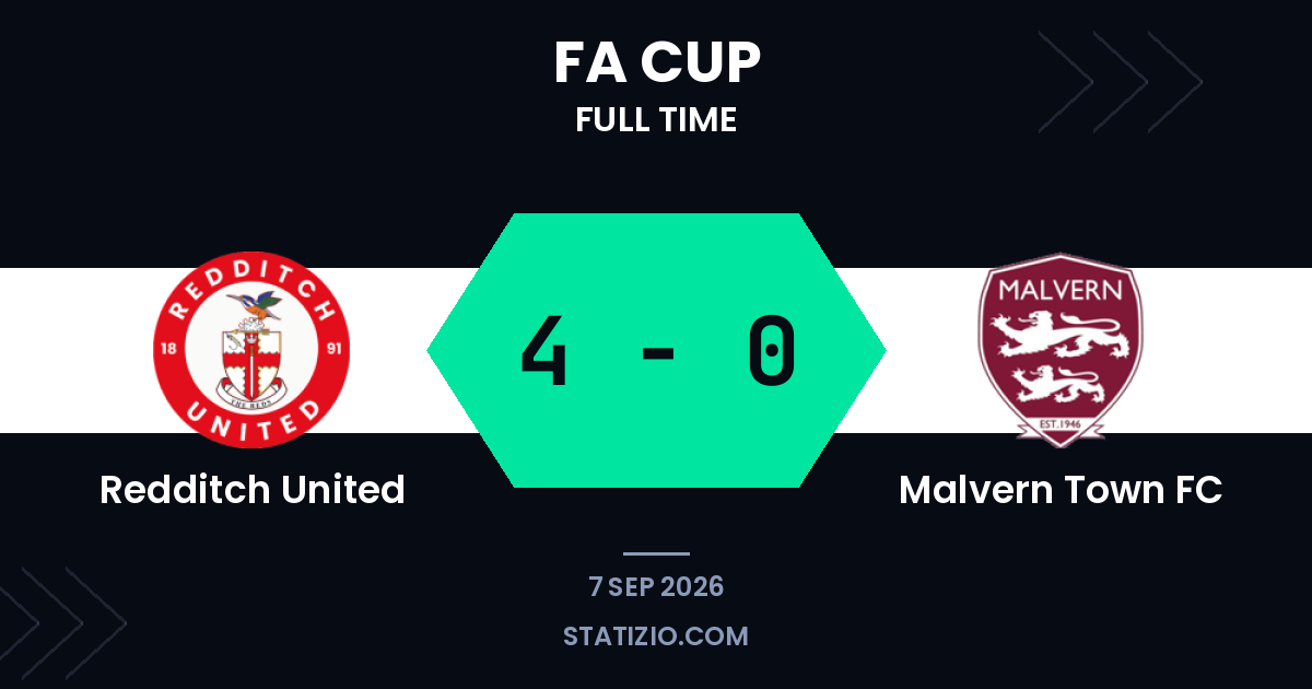 Redditch United thrash Malvern Town in FA Cup qualifier