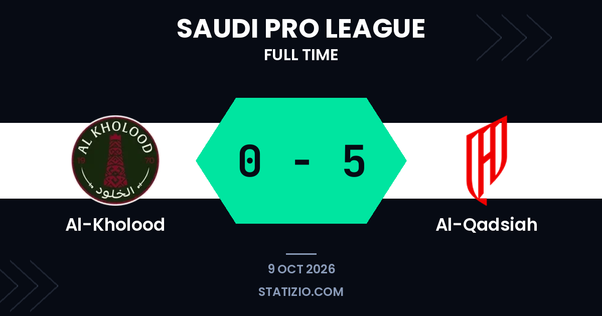 Al-Qadsiah 0-5 victory away at Al-Kholood
