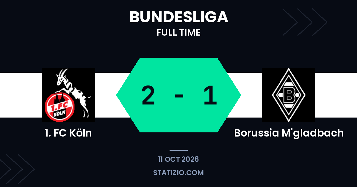 1. FC Köln 2-1 victory over Borussia M'gladbach