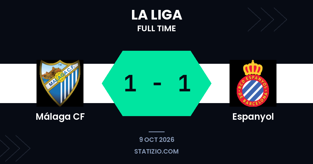 Late Niño goal salvages 1-1 draw for Málaga CF against Espanyol
