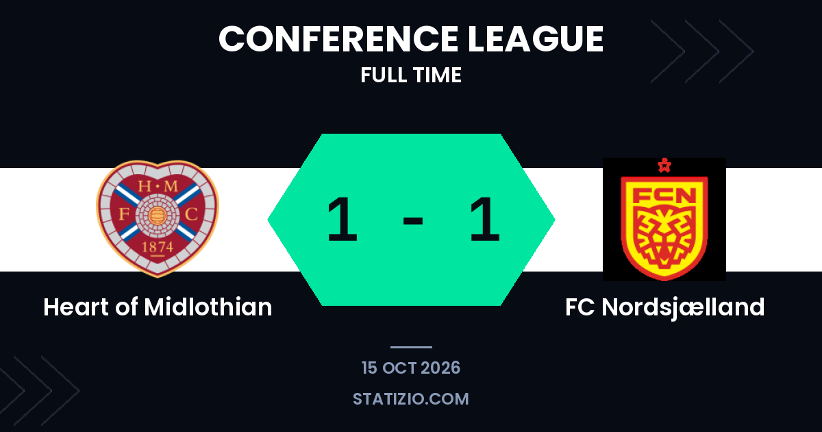 Heart of Midlothian et FC Nordsjælland font match nul 1-1 en Conference League