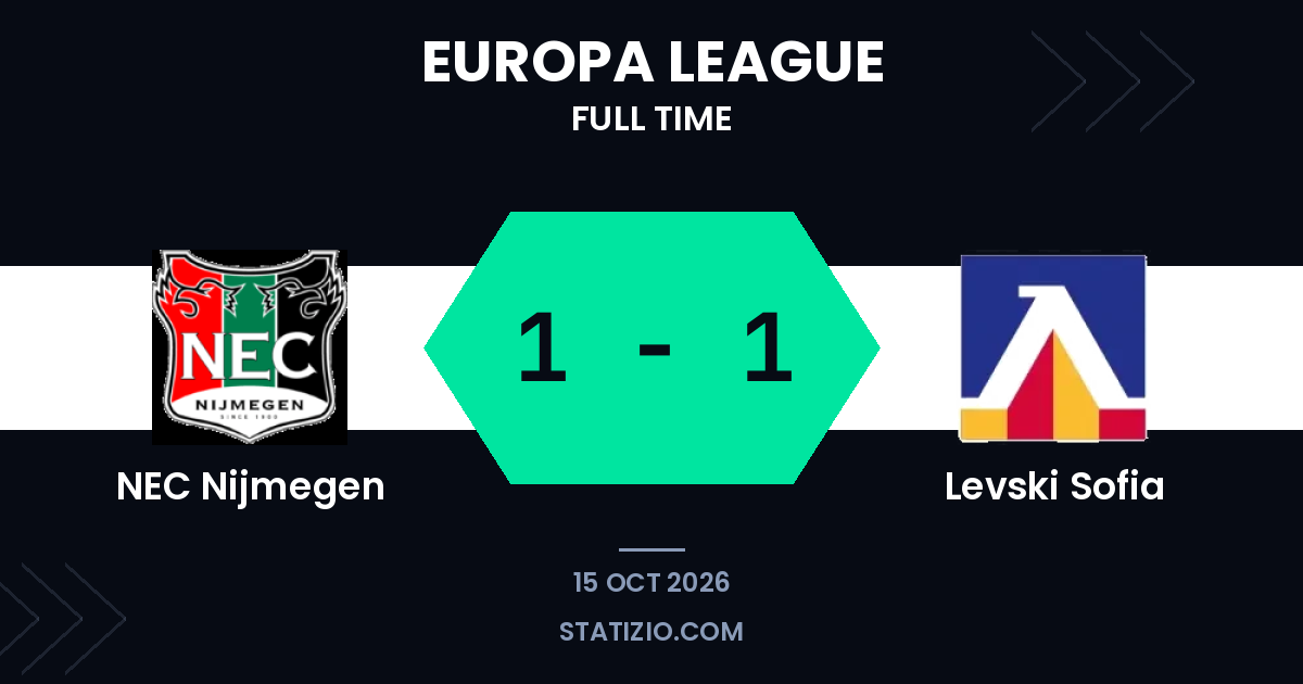 Le NEC Nimègue et le Levski Sofia partagent le butin lors du match nul en Ligue Europa