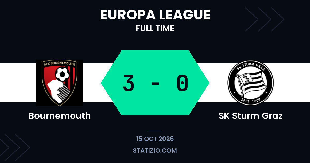 Bournemouth beat SK Sturm Graz 3-0 in Europa League