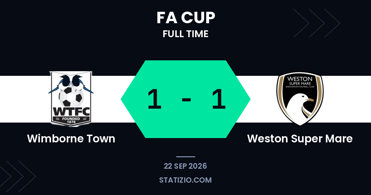 Wimborne Town and Weston Super Mare Share Extra-Time Draw