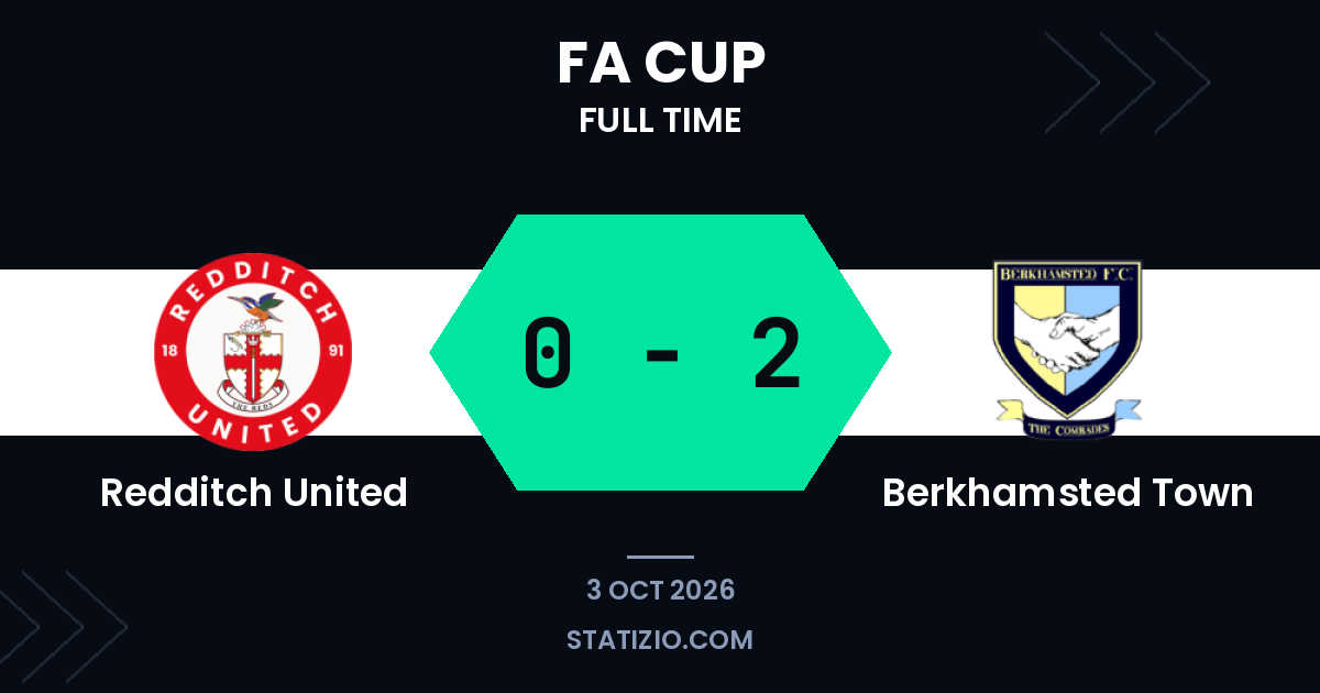 Redditch United 0-2 Berkhamsted Town