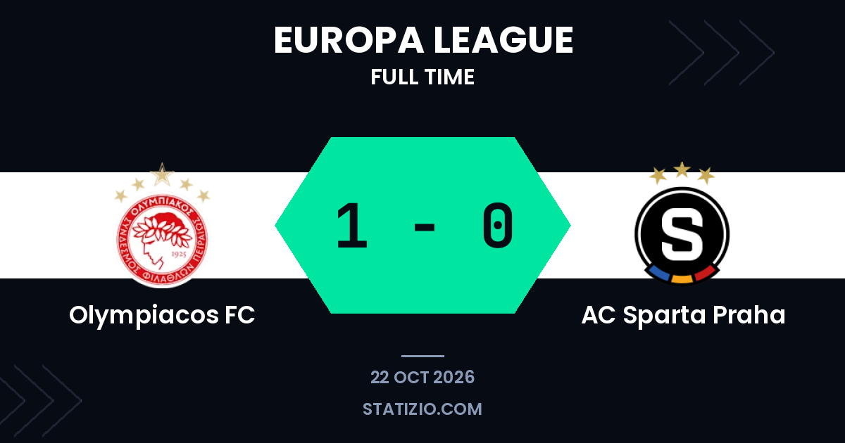 Olympiacos FC beat AC Sparta Praha 1-0 with late González goal