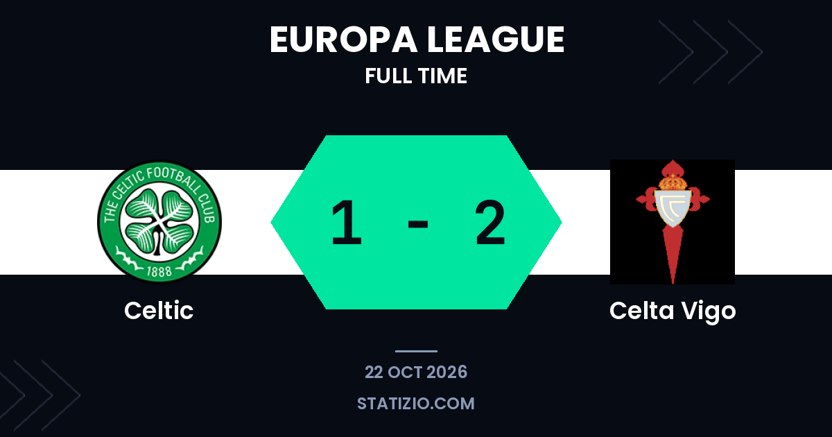 Celta Vigo 1-2 victory away at Celtic in Europa League