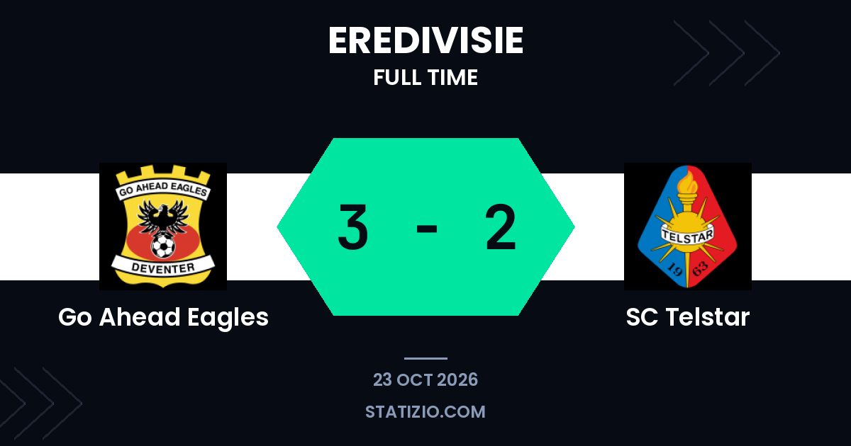 Go Ahead Eagles 3-2 victory over SC Telstar in Eredivisie