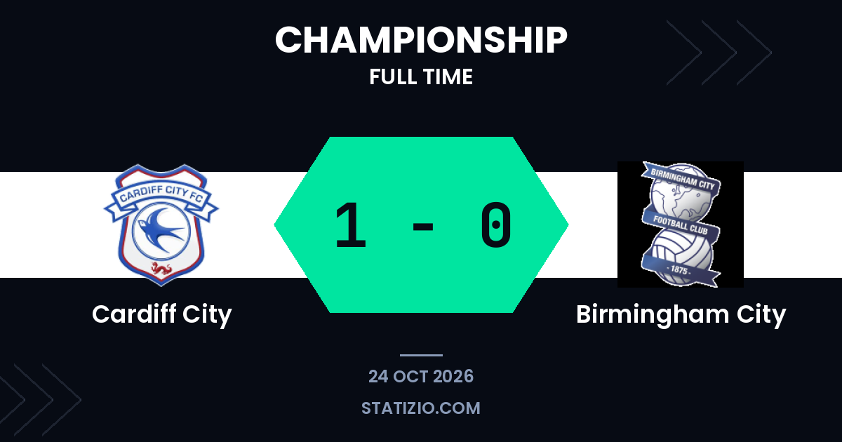 Cardiff City beat Birmingham City 1-0 in the Championship