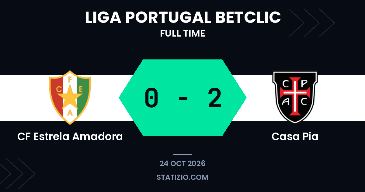 Casa Pía vitória por 0-2 fora de casa contra o CF Estrela Amadora
