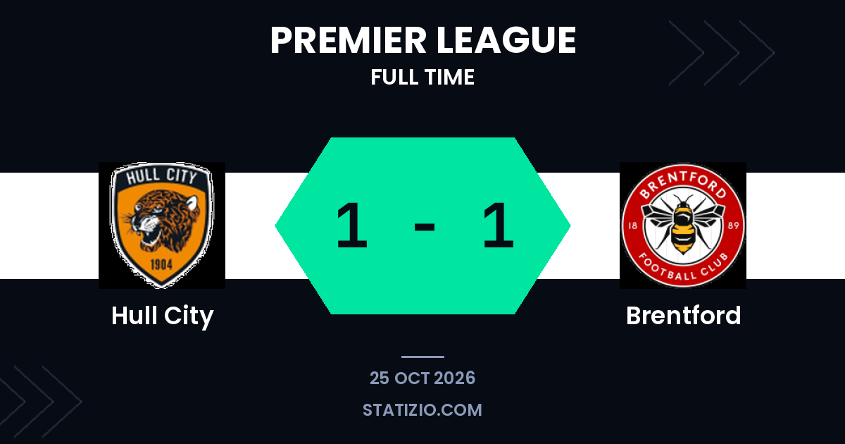 Hull City and Brentford draw 1-1 after Ouattara equalises