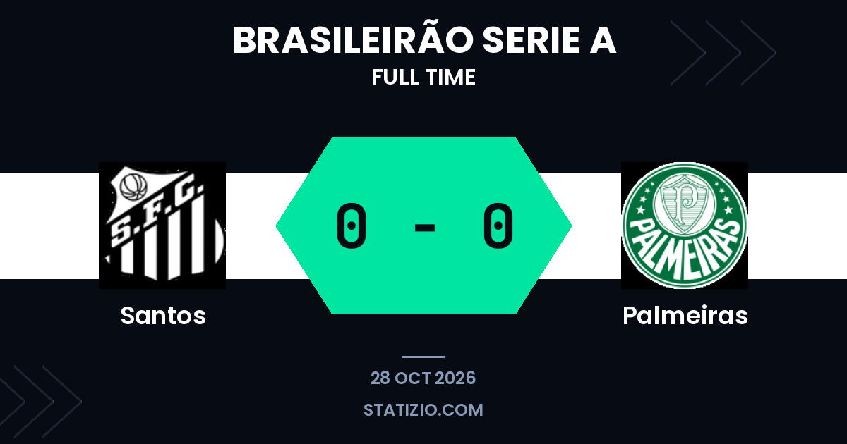 Santos et Palmeiras partagent un match nul sans but à Brasileirão