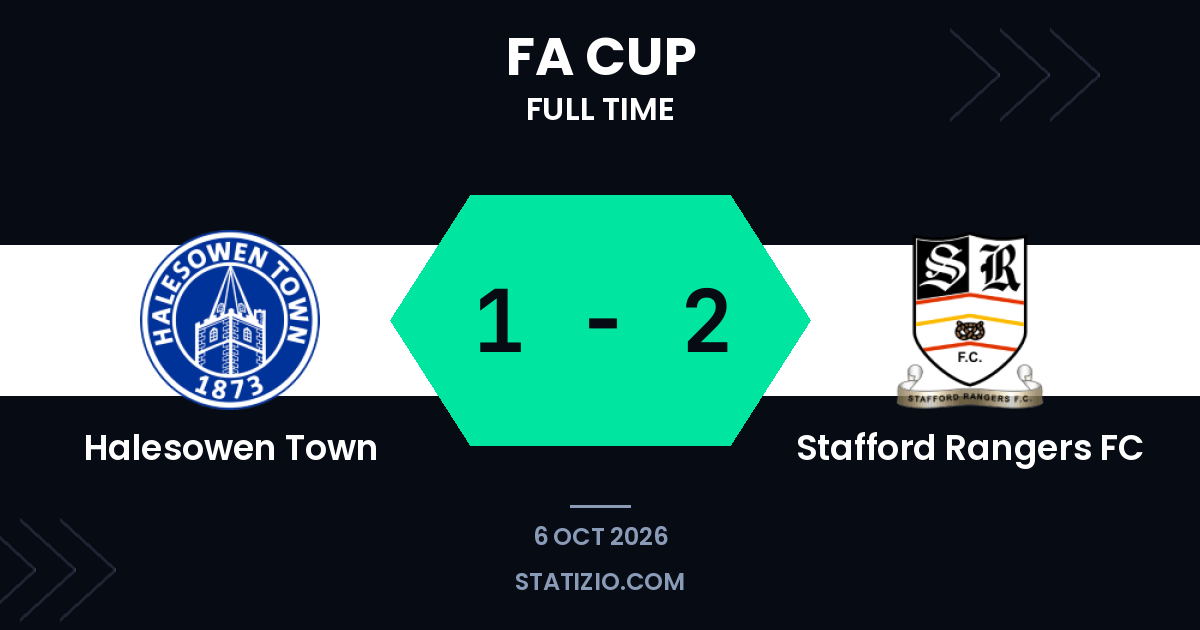 Stafford Rangers win at Halesowen in FA Cup qualifier