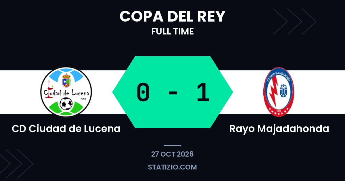 Rayo Majadahonda vence por 0-1 fora de casa contra o CD Ciudad de Lucena