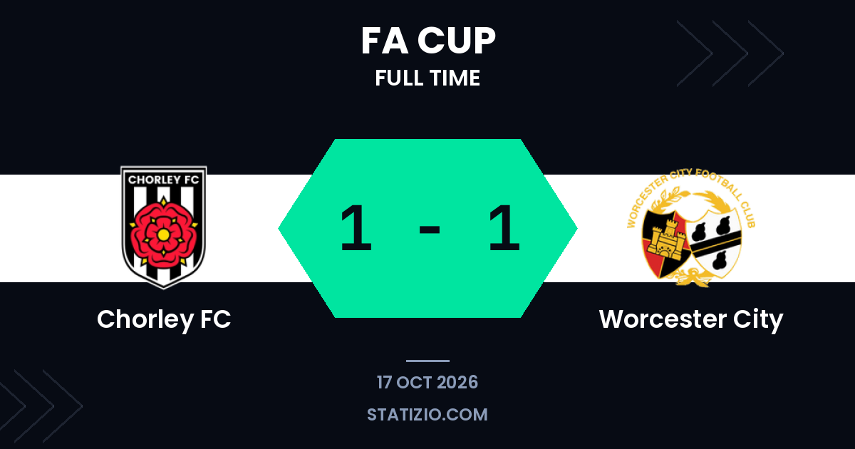 Chorley and Worcester City share the spoils in FA Cup qualifying