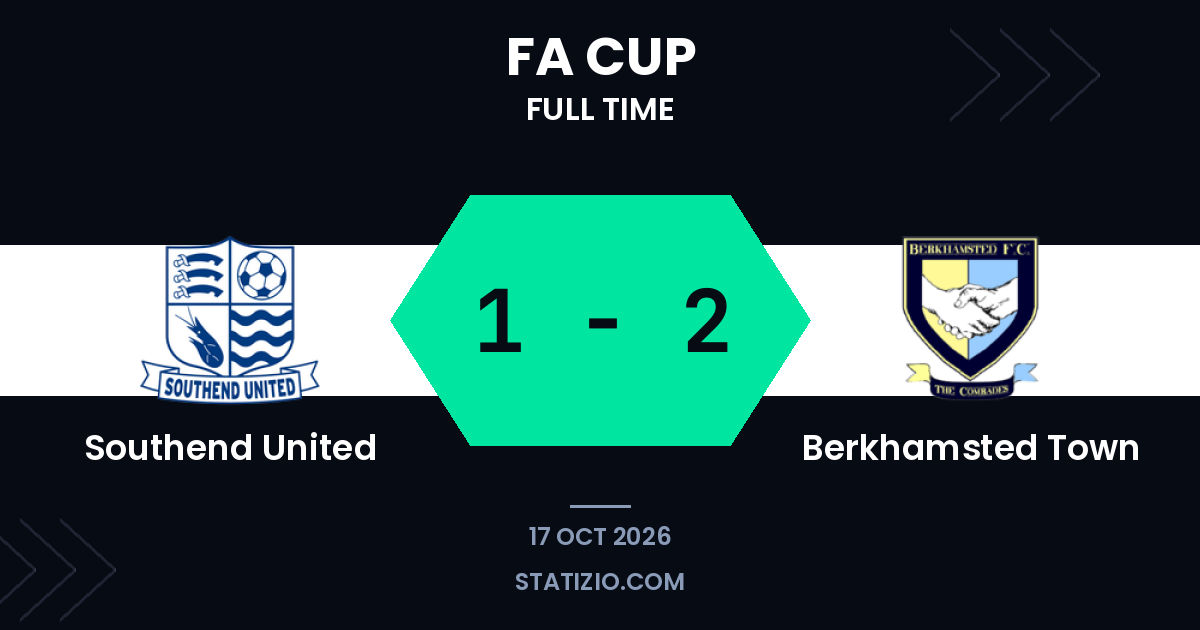 Southend United 1-2 Berkhamsted Town