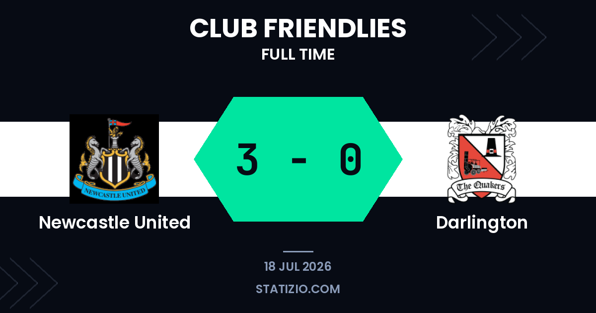 Newcastle ease past Darlington in comfortable friendly victory