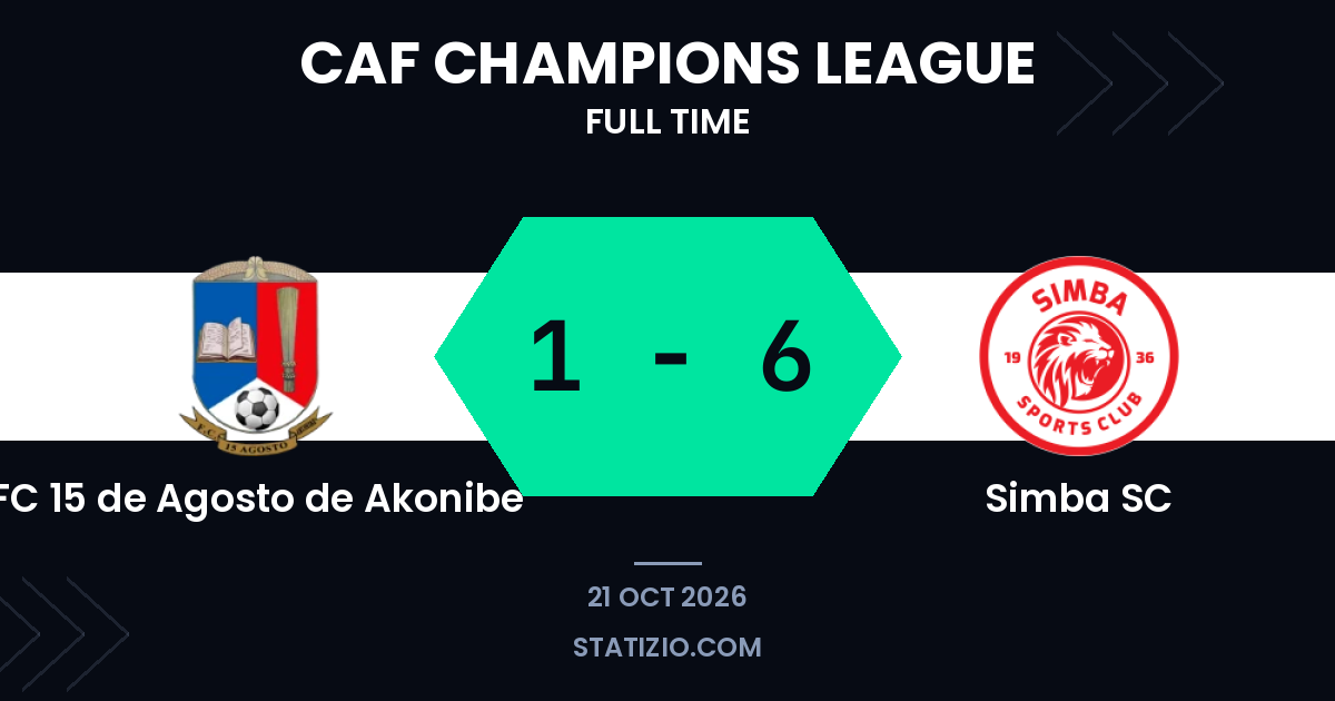 Simba SC 1-6 victory away at FC 15 de Agosto de Akonibe