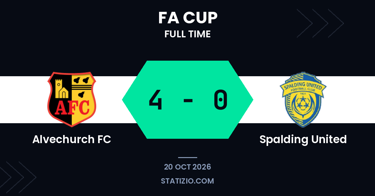 Alvechurch FC beat Spalding United 4-0 in FA Cup qualifying