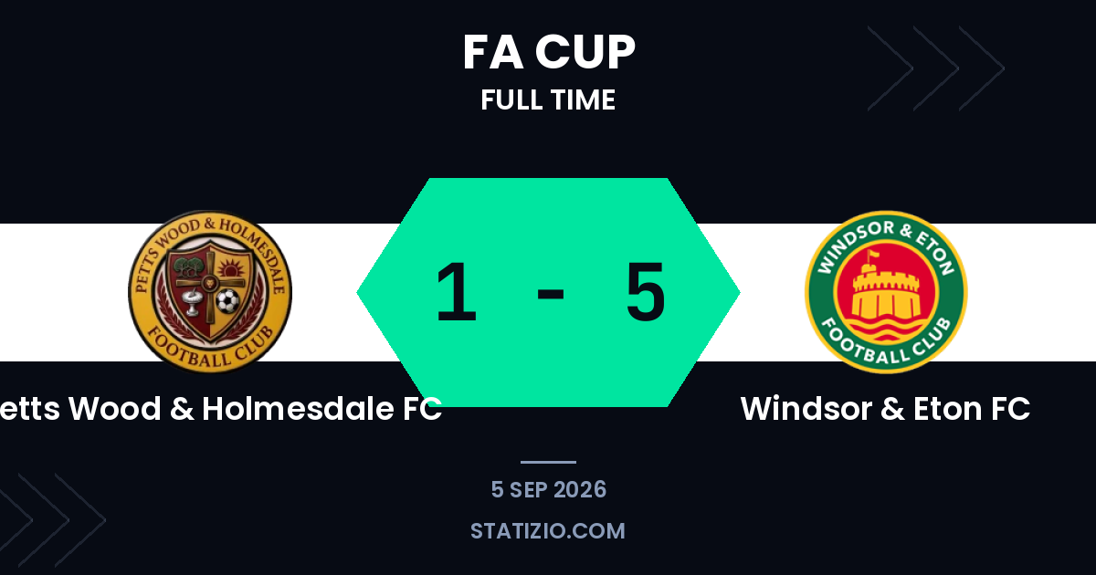 Petts Wood & Holmesdale FC 1-5 Windsor & Eton FC