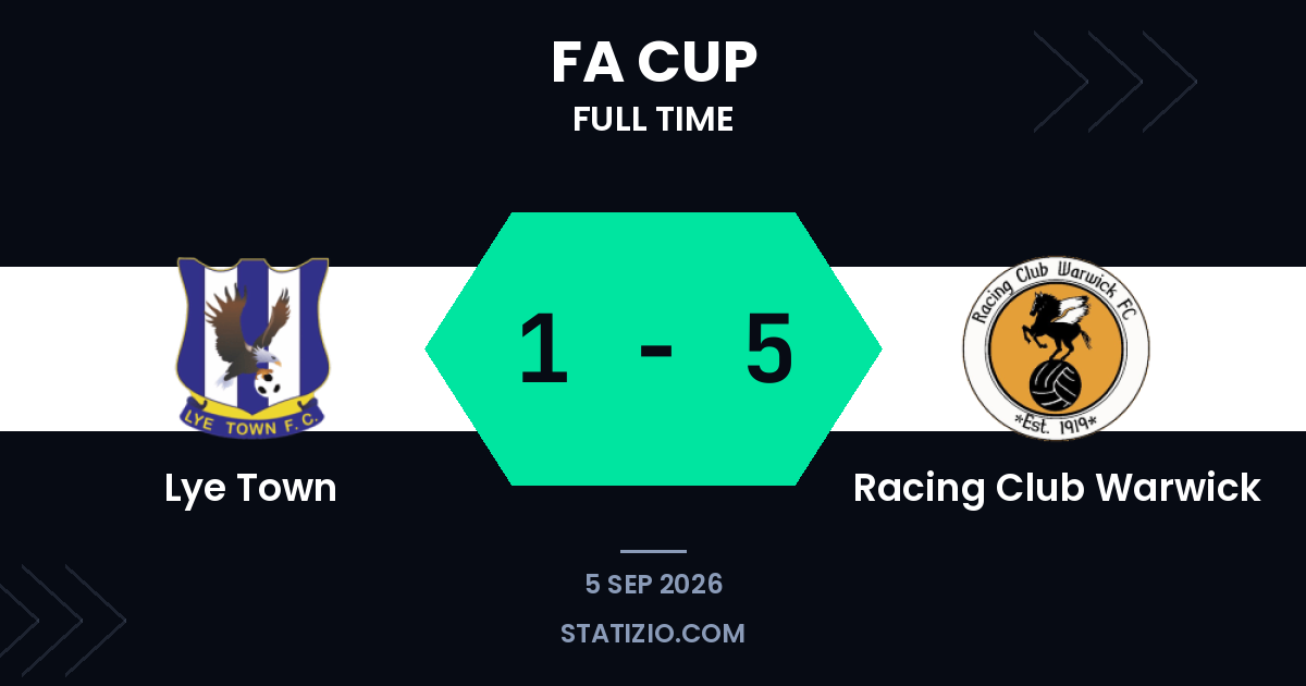 Lye Town 1-5 Racing Club Warwick
