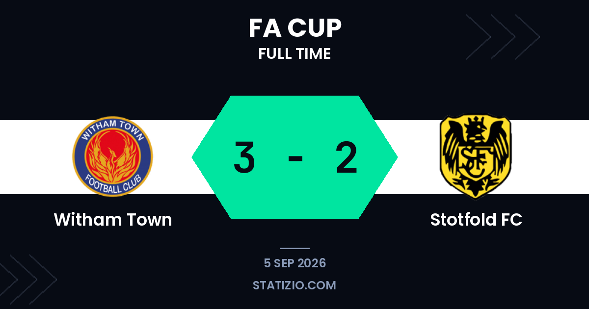 Witham Town 3-2 Stotfold FC