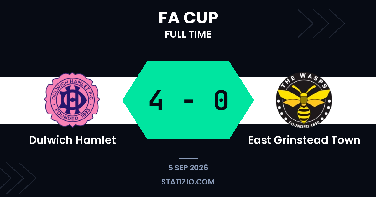 Dulwich Hamlet 4-0 East Grinstead Town