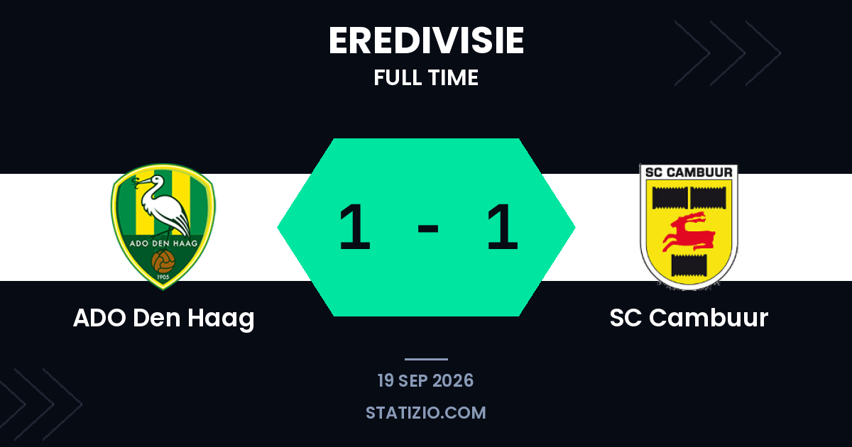 ADO Den Haag 1-1 SC Cambuur