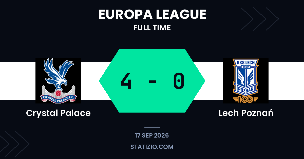Palace thrash Poznań 4-0 in Europa League rout