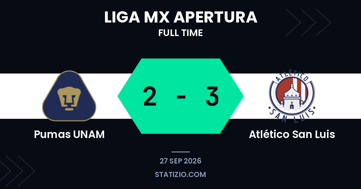 San Luis stuns Pumas with away victory in Mexico City